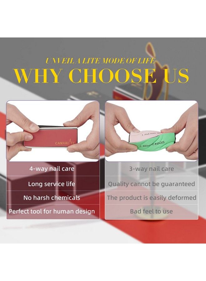 Nail Buffer For Natural Nails All In One 4 Way Nail Buffer Block That Shapes Files Smoothes And Shines 100180 Grit Nail File And Buffer For Natural Nails 9Pcs