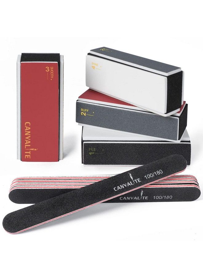 Nail Buffer For Natural Nails All In One 4 Way Nail Buffer Block That Shapes Files Smoothes And Shines 100180 Grit Nail File And Buffer For Natural Nails 9Pcs