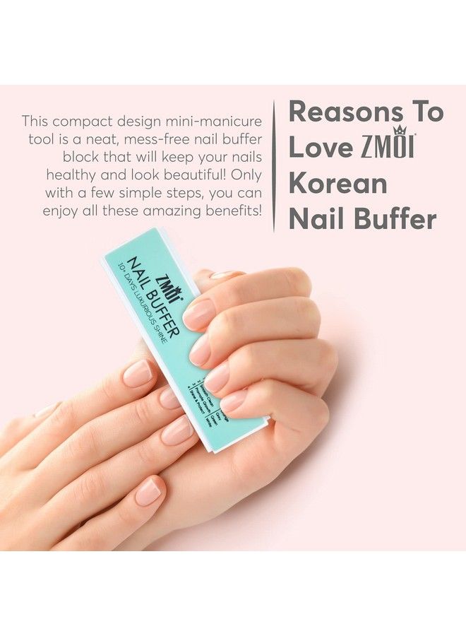 Pro Nail Buffer 2 Pack Luxurious Shine Korean 4Way Nail Buffing Block Natural Shine Nails Manicurepedicure Tools For Home And Salon