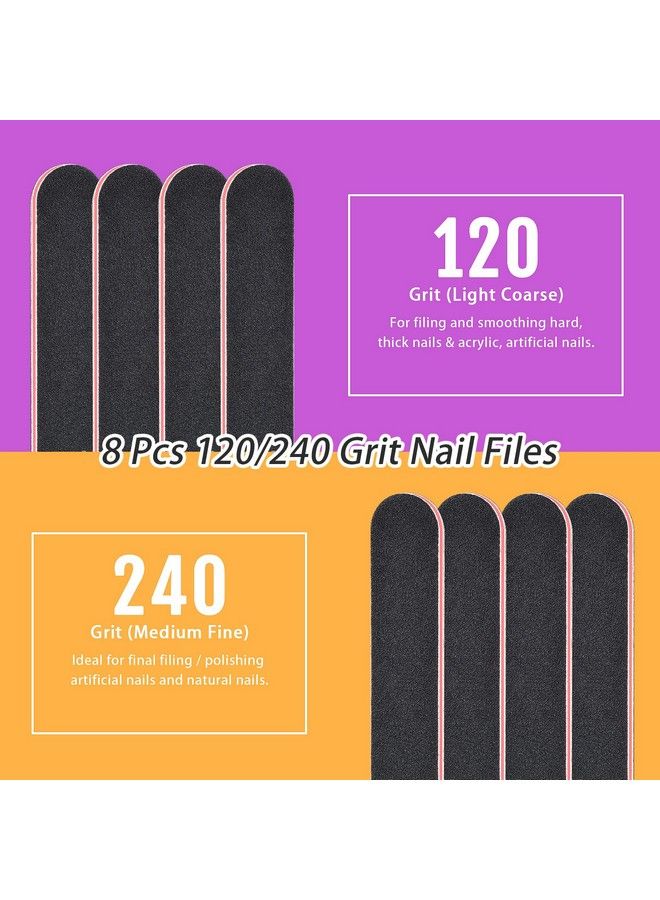 20 Pcs Nail Files Tsmaddts Nail Files Set Double Sided Emery Board For Natural Acrylic Nails 100180 120240 320800 Grit Professional Manicure Tools For Home Salon