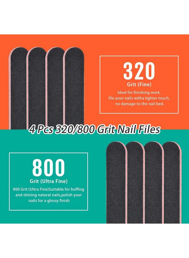 20 Pcs Nail Files Tsmaddts Nail Files Set Double Sided Emery Board For Natural Acrylic Nails 100180 120240 320800 Grit Professional Manicure Tools For Home Salon