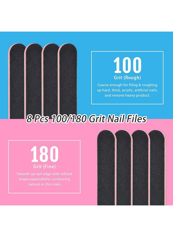 20 Pcs Nail Files Tsmaddts Nail Files Set Double Sided Emery Board For Natural Acrylic Nails 100180 120240 320800 Grit Professional Manicure Tools For Home Salon