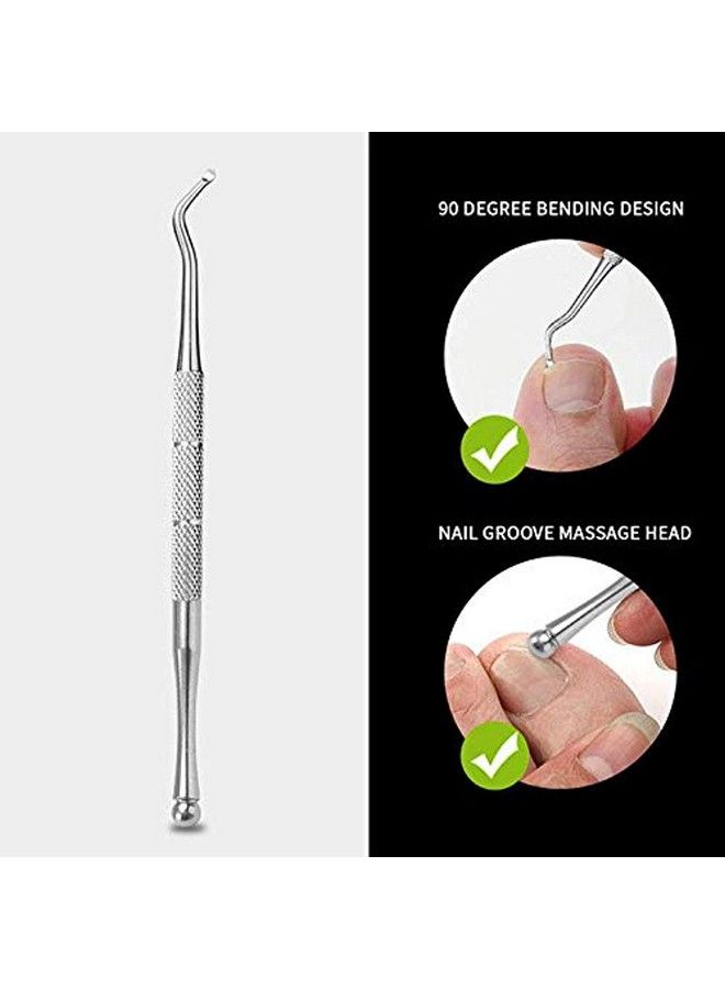 Toe Nail Clipper For Ingrown Or Thick Toenails Stainless Steel Toenail Clipper Professional Pedicure Tools Kit With Nail File (2Pcs Black)