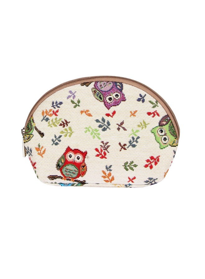 Tapestry Cosmetic Bag Toiletry Makeup Bag For Women With Owl Design (Cosmowl)