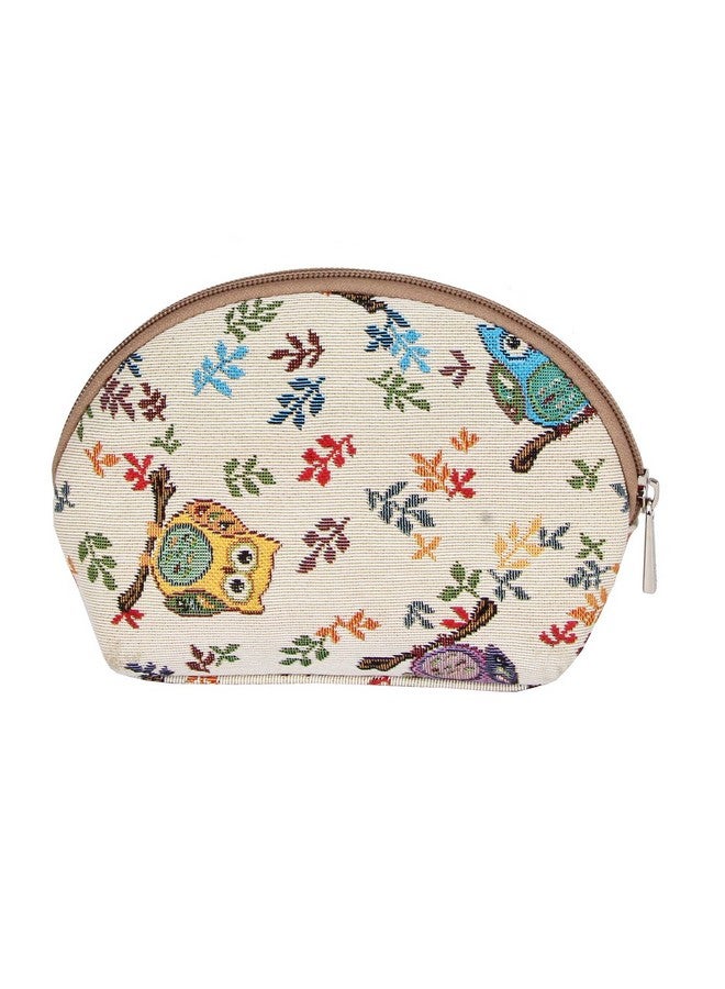 Tapestry Cosmetic Bag Toiletry Makeup Bag For Women With Owl Design (Cosmowl)