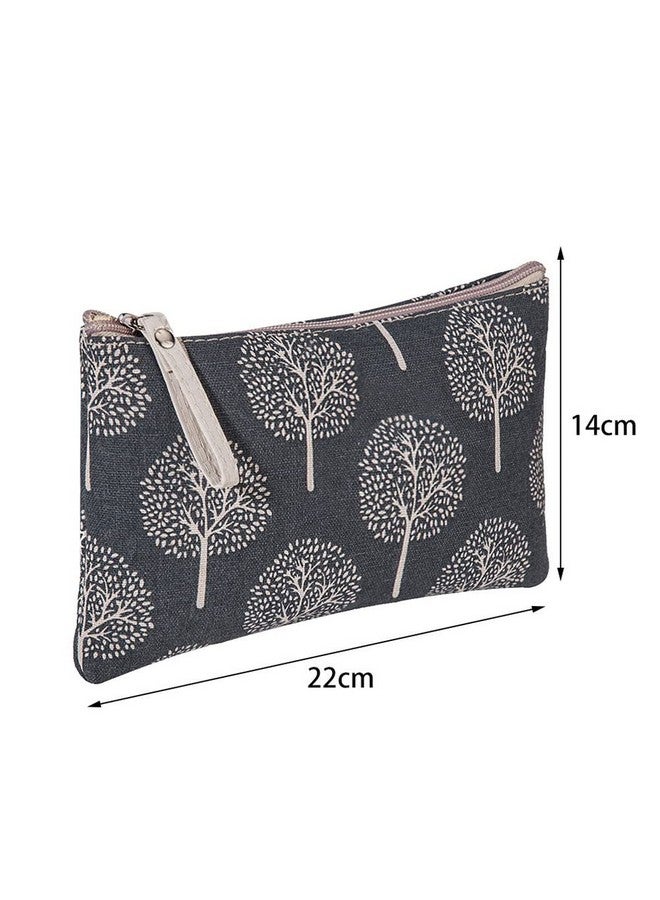 2 Pcs Canvas Cosmetic Bag Multifunction Small Zipper Pouch Cute Makeup Pouch Travel Toiletry Bag Travel Size Toiletries Stocking Stuffers For Women