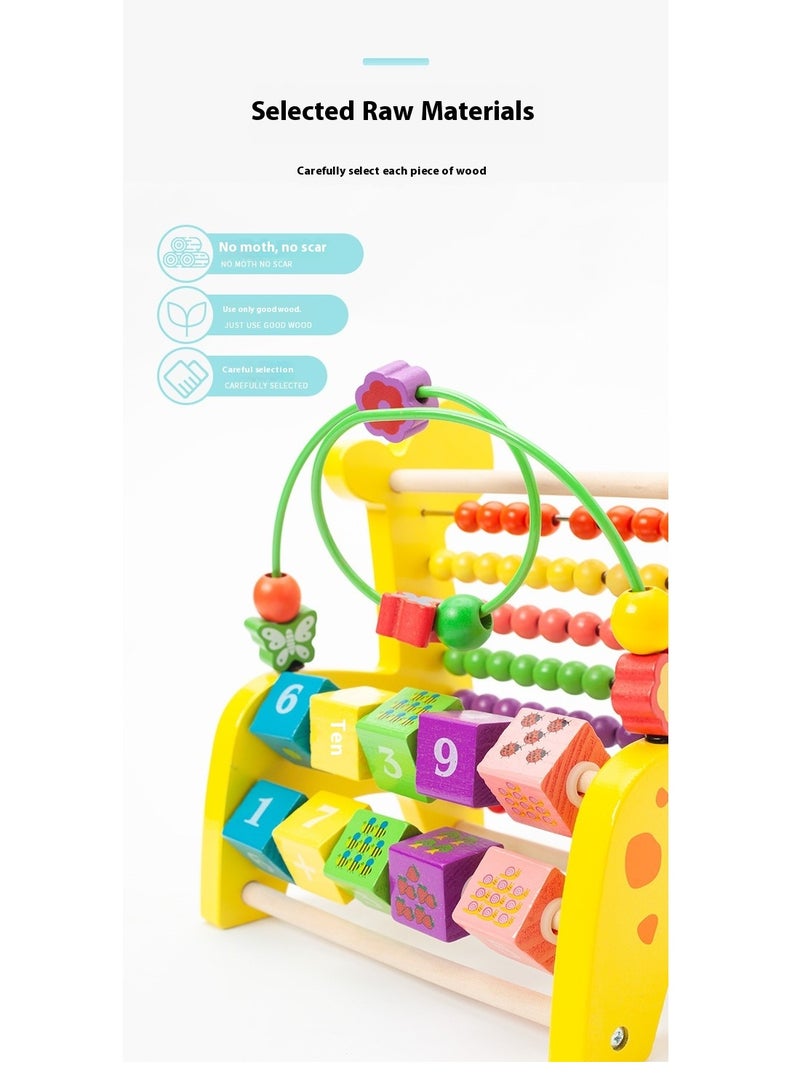 Wooden Deer Functional Calculation Frame For Children