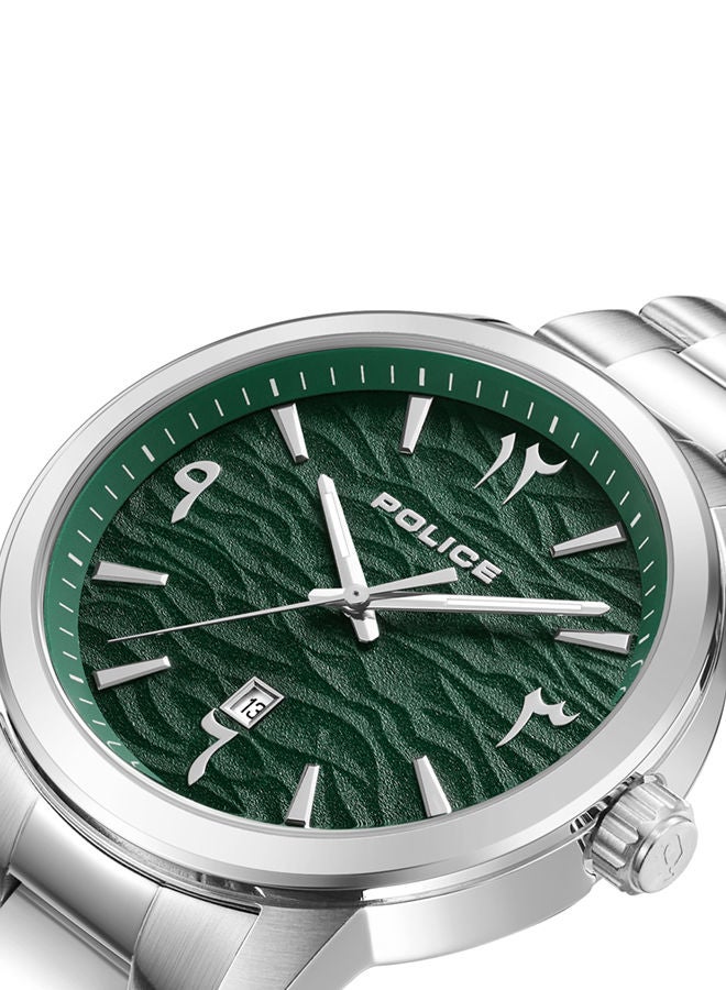 POLICE - Raho Watch For Men Green Dial With Silver Bracelet - PEWJH0004906