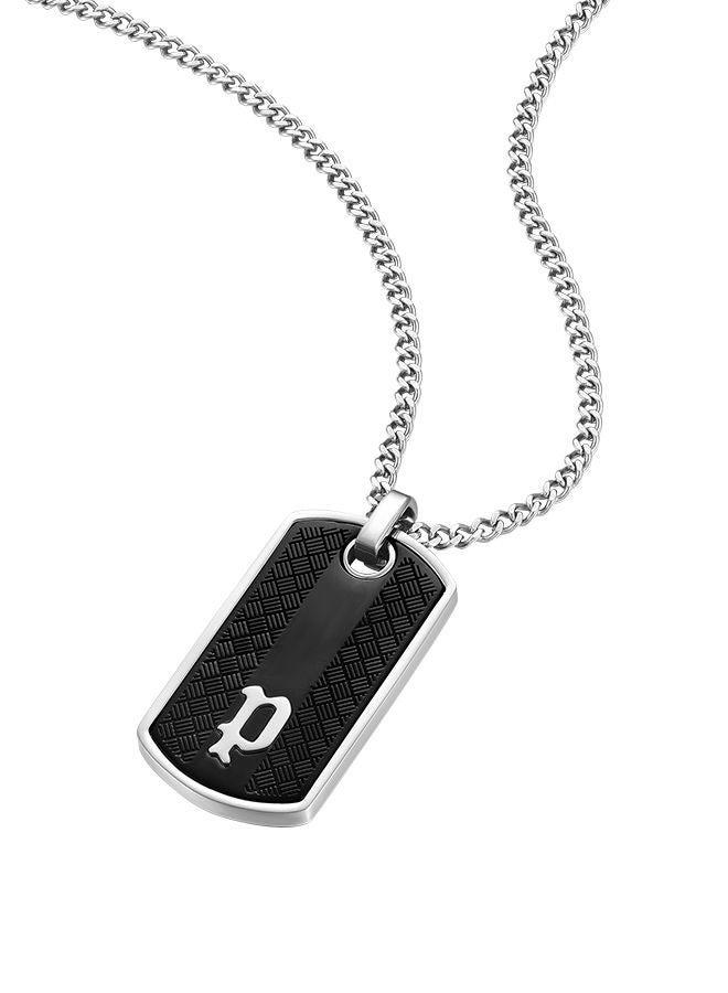 Police Hang Stainless Steel Gents Necklace With Black Plating Inlay - PEAGN0032801