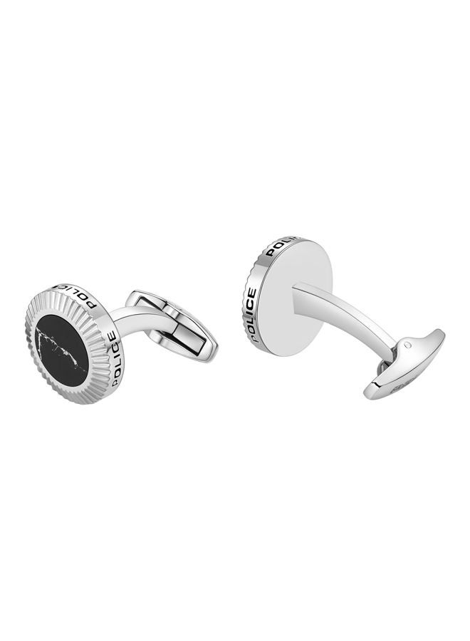 POLICE - Ray Cufflink For Men Stainless Steel With Black Agate - PEAGC0004302