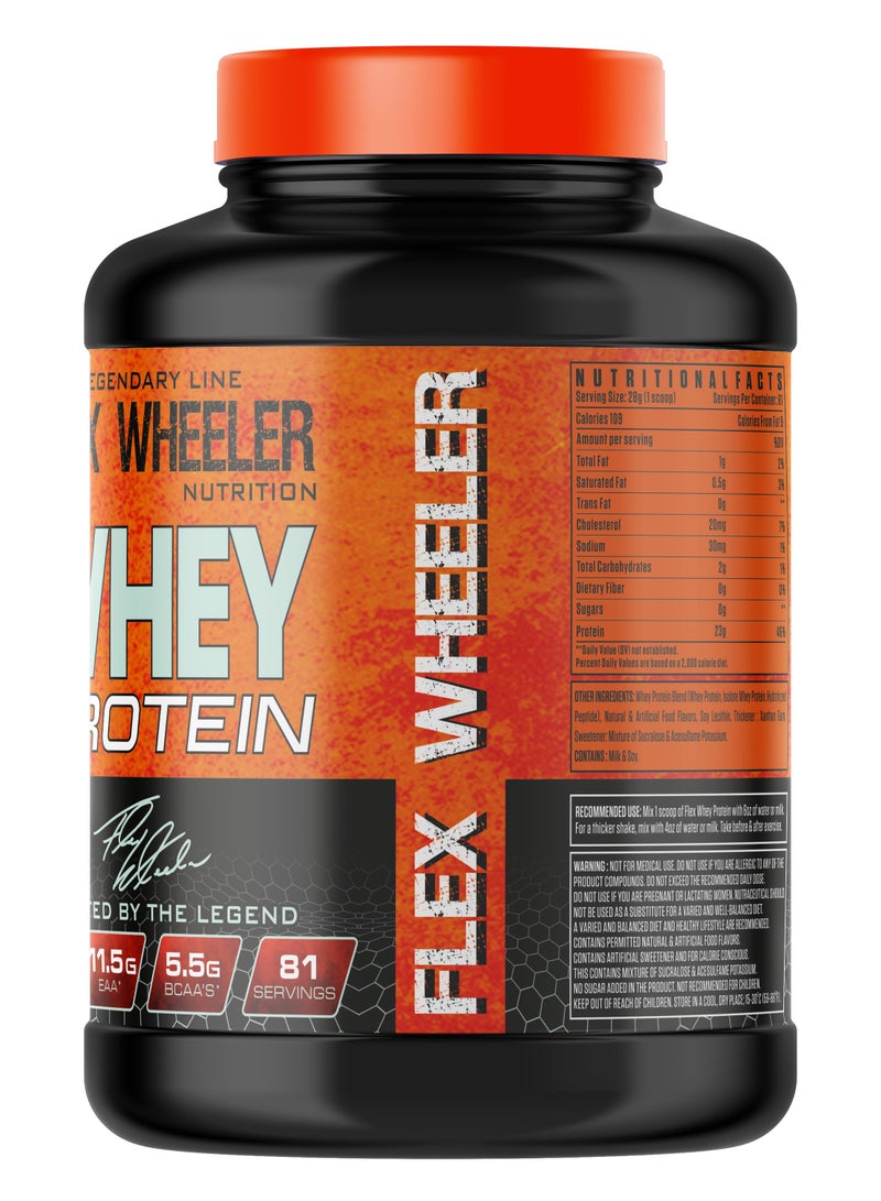 Flex Wheeler 100% Premium Whey Protein - Pistachio & Dry Fruits, 2.27kg (81 Servings)