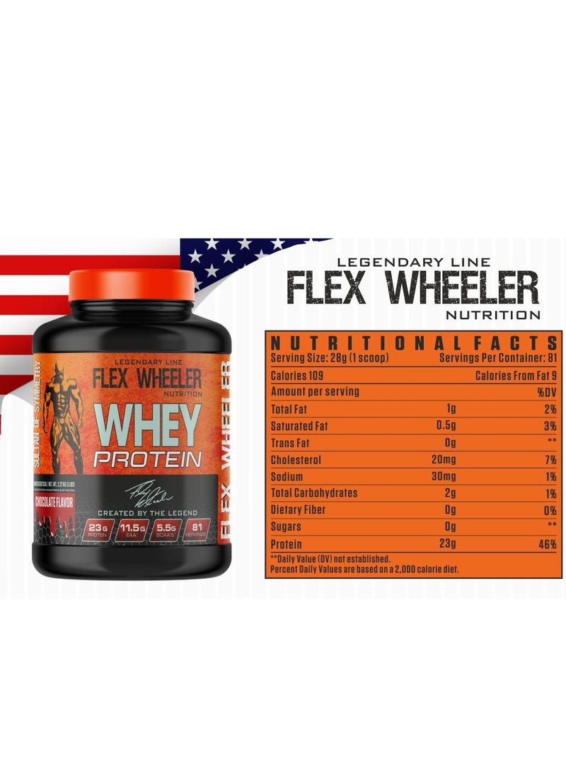 Flex Wheeler 100% Premium Whey Protein - Pistachio & Dry Fruits, 2.27kg (81 Servings)