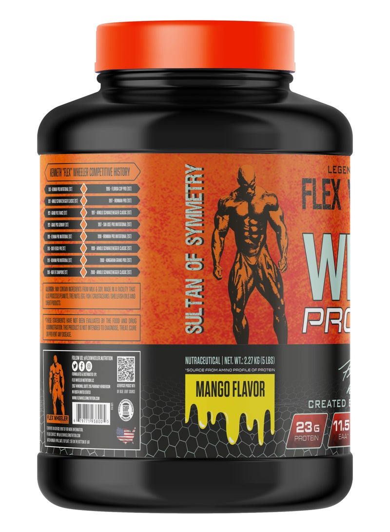 Flex Wheeler 100% Premium Whey Protein - Mango, 2.27kg (81 Servings)