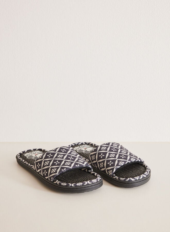 Mickey ethnic print slippers