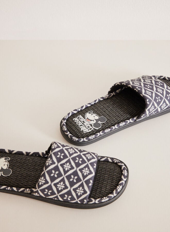 Mickey ethnic print slippers