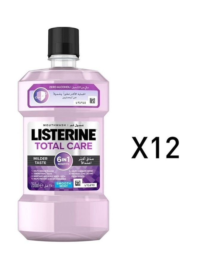 Pack Of 12 Total Care Milder Taste Mouthwash Purple 250ml