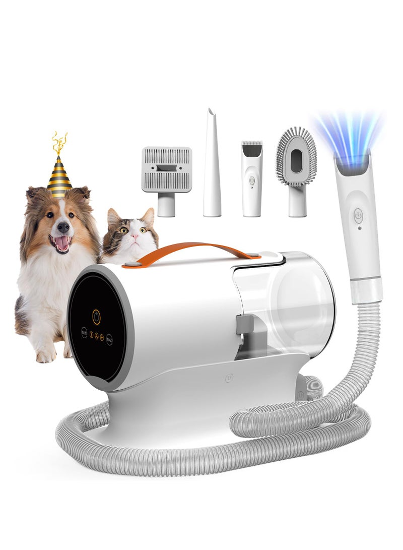 Pet Grooming Vacuum with 2L Capacity, 12000Pa Powerful & Quiet Suction, Includes 5 Grooming Tools for Dogs and Cats, Perfect for Shedding and Grooming Needs.