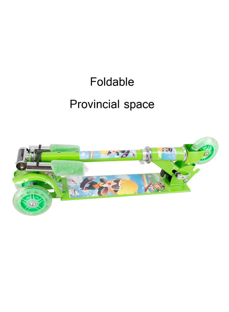 Scooters for Kids with Light-Up Wheels & Stem & Deck, 3 Wheel Folding Scooter for Girls Boys, 3 Adjustable Height, Non-Slip Pattern Deck, Lightweight Kick Scooter for Children Ages 3-12