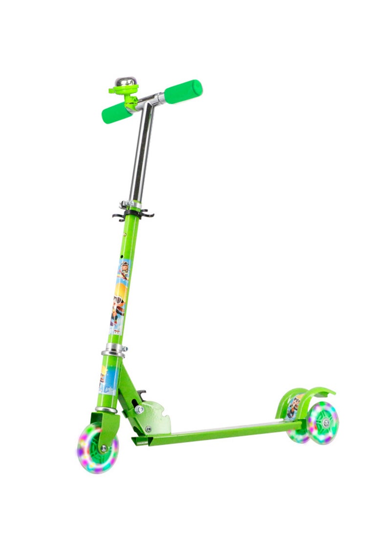 Scooters for Kids with Light-Up Wheels & Stem & Deck, 3 Wheel Folding Scooter for Girls Boys, 3 Adjustable Height, Non-Slip Pattern Deck, Lightweight Kick Scooter for Children Ages 3-12