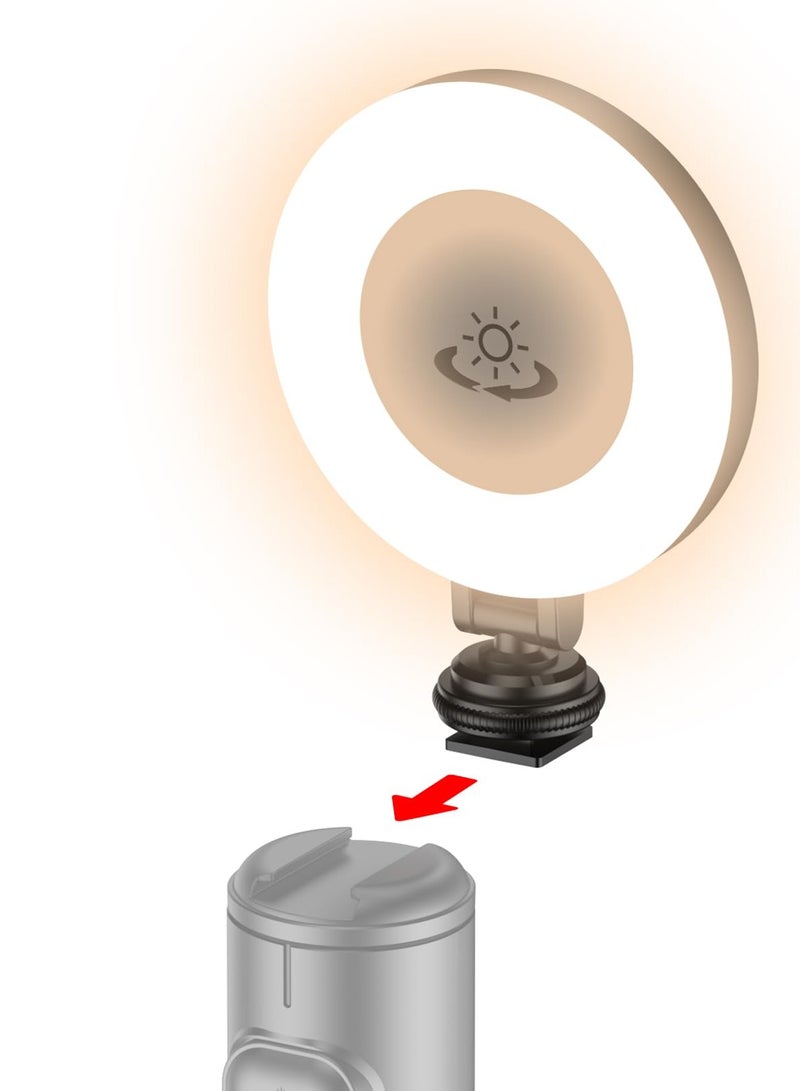 Clip on Ring Light, LED Rechargeable Selfie Fill Light, Portable Selfie Ring Light with 3 Adjustable Light Modes, for Phone, iPad, Camera, Laptop, 360° Rotation Phone Light for Selfie, Make