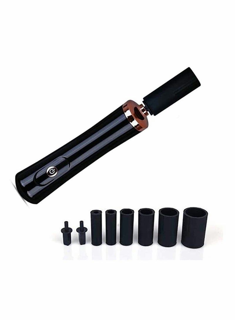 Electric Eyelash Glue Shaker with 2 Connectors & 6 Size Calibers for Even Mixing - Perfect for Eyelash Extensions (Black)