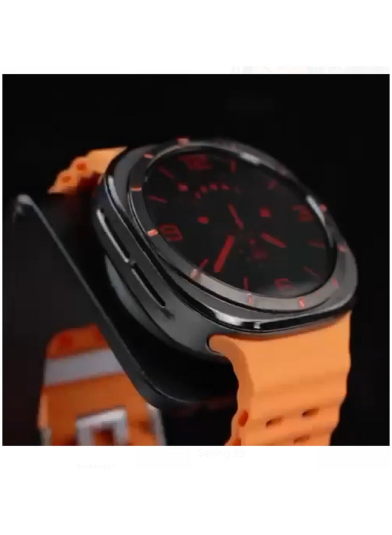 FEND W7 Smart Watch Ultra with 47 mm Display and Wireless Charger Orange