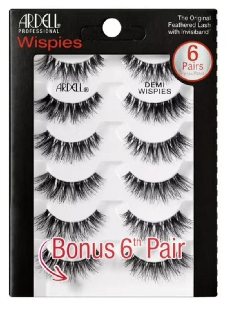 False Eyelashes Demi Wispies Black, 1 pack (6 pairs per pack)