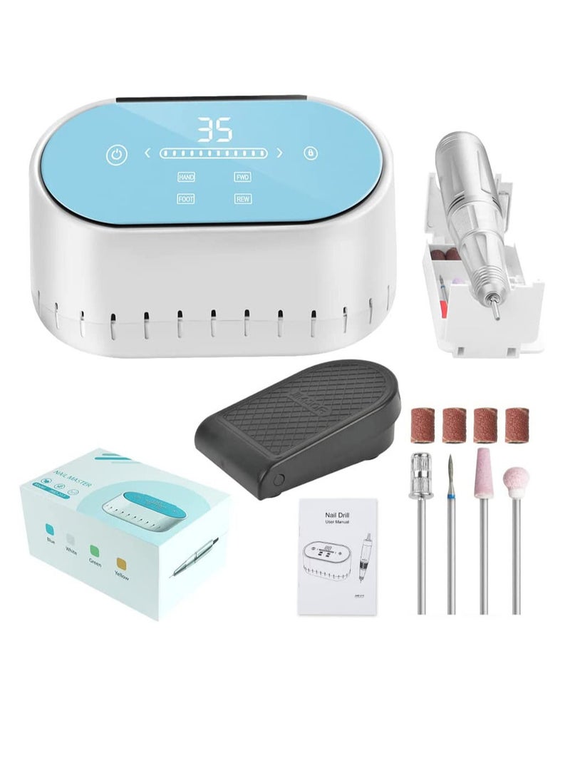 JMD-217 60W 35,000 RPM LCD Magnetic Absorption Storage Box Design Saves Space Electric E File Nail Drill Machine Finger Toe Nail Care Manicure Pedicure Machine Manicure Tool Nail Art File