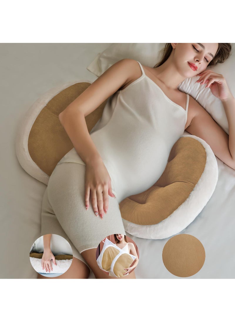 Pregnant Women's Pillow For Waist Protection Side Lying Pillow Abdominal Support Sleeping During Pregnancy U-Shaped Backrest Pillow Adjustable Removable And Washable With A Laundry Bag