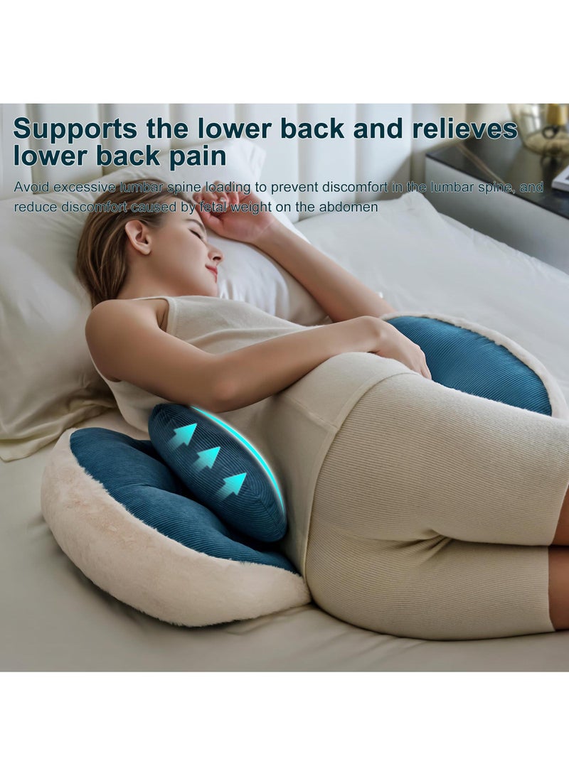 Pregnant Women's Pillow For Waist Protection Side Lying Pillow Abdominal Support Sleeping During Pregnancy U-Shaped Backrest Pillow Adjustable Removable And Washable With A Laundry Bag