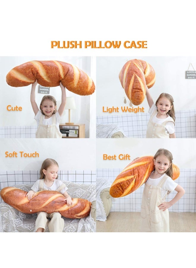 Wepop40 in 3D Simulation Bread Shape Pillow Soft Lumbar Back Cushion Funny Food Plush Stuffed Toy for Home Decor Gift