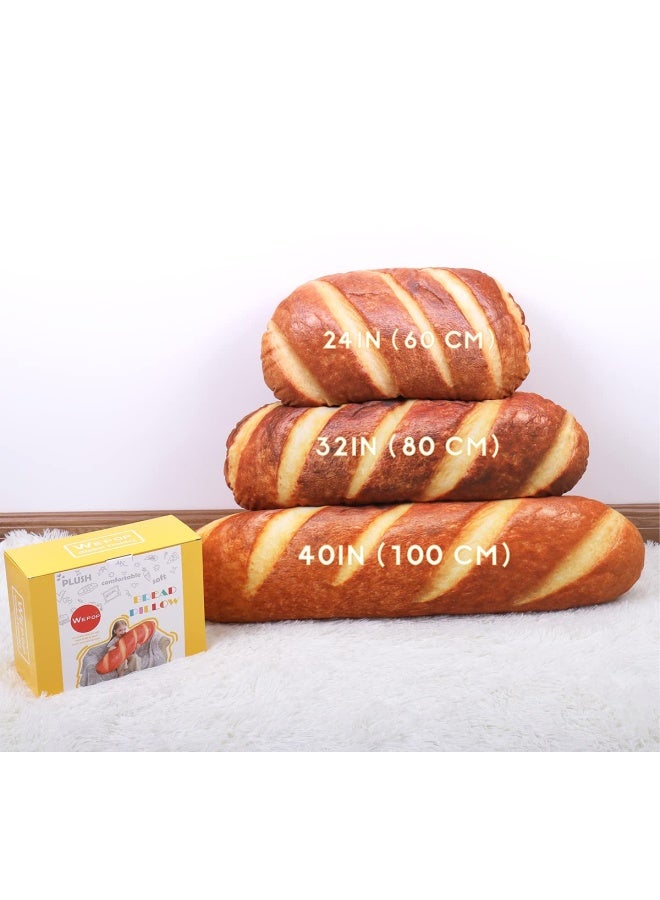 Wepop40 in 3D Simulation Bread Shape Pillow Soft Lumbar Back Cushion Funny Food Plush Stuffed Toy for Home Decor Gift