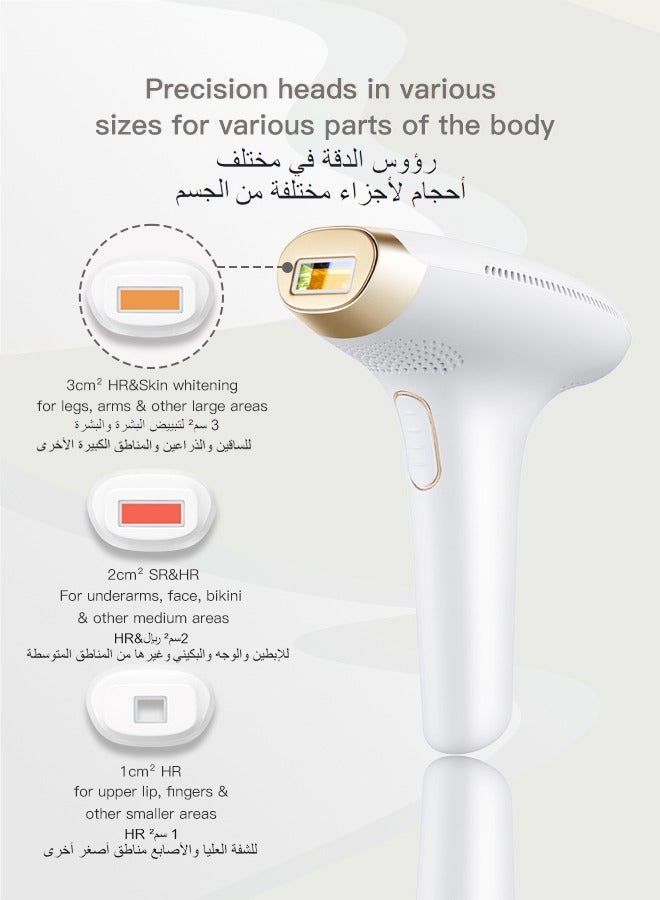 T4Pro IPL Laser Hair Removal 999999 Lamp Home Ice Cooling Painless 3-In-1 for Body,Upper,Face,Finger and Bikini