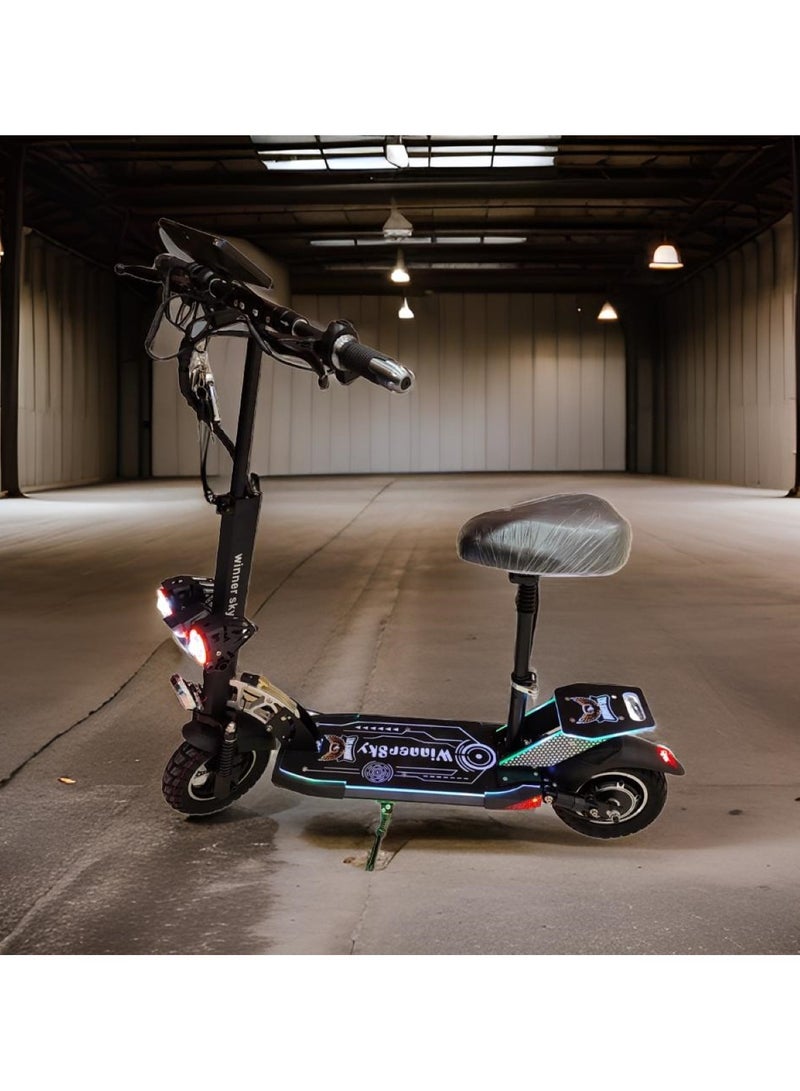 High-Power Electric Scooter with 48V 13Ah Battery and 2000W Motor Black