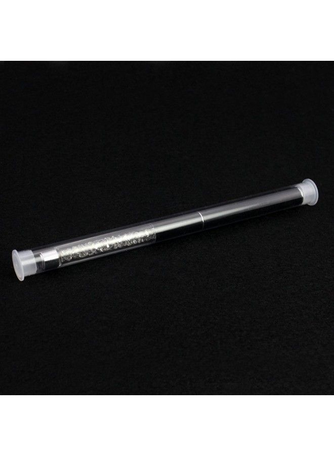 Nmkl Oval Kolinsky Sable Hair Acrylic Nail Brush Clear Rhinestones Handle Nail Art Tool (Size 10)