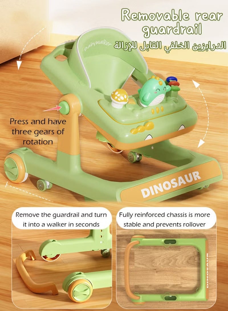 Baby Walker with Bluetooth Link and Adjustable Height,3 in 1 Prevent O-Legs,Include Attractive Toys And Entertaining Music,Anti-Rollover Baby Strollers