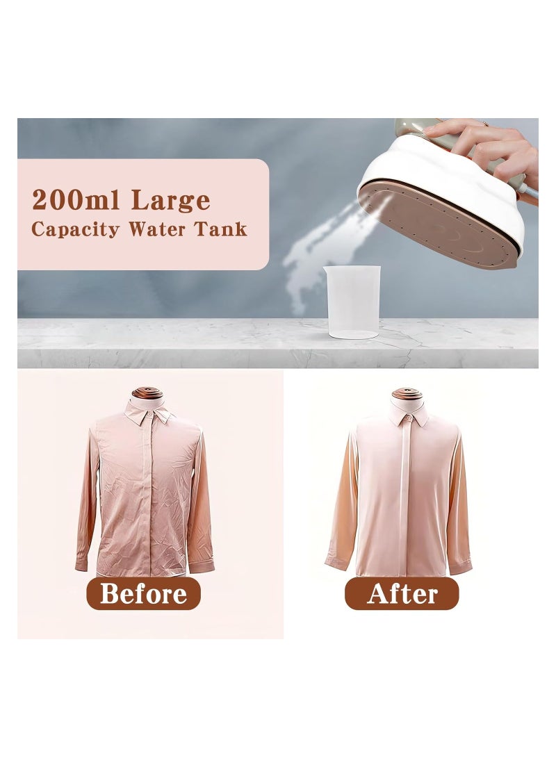 Compact 1200W Mini Steam Iron with 180° Rotatable Design, Dual Function Ironing & Steaming, Temperature Indicator, Portable Handheld Garment Steamer for Travel and Home Use.