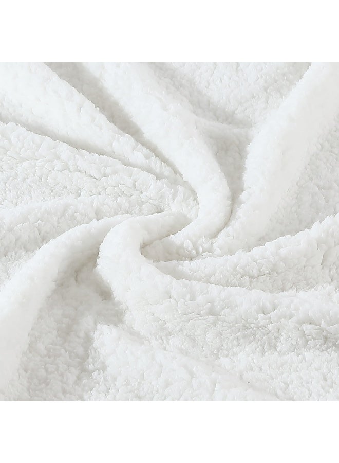 Ultra-Plush Collection Throw Blanket-Reversible Sherpa Fleece Cover  Soft And Cozy  Perfect For Bed Or Couch  Oyster