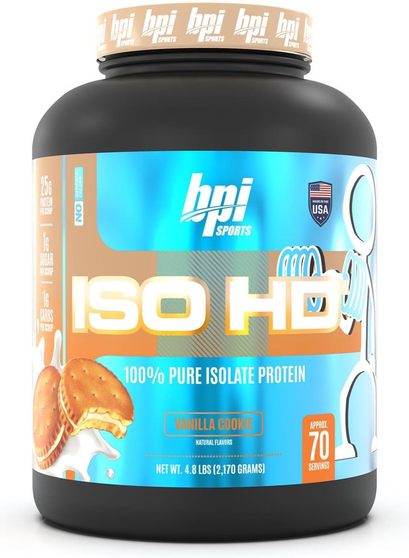 ISO HD Whey Protein Isolates Muscle Growth Vanilla Cookie Flavour 4.8 lb