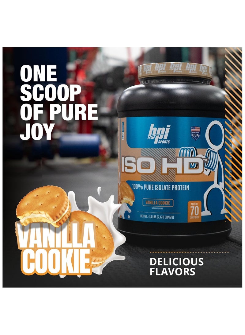 ISO HD Whey Protein Isolates Muscle Growth Vanilla Cookie Flavour 4.8 lb