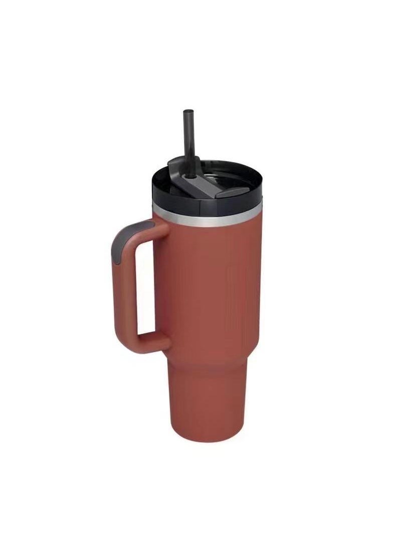 Tumbler 1200ml With Handle and Straw Lid Insulated 40 oz Reusable Stainless Steel Vacuum Insulated Water Bottles Travel Mug Iced Coffee Cup for Hot and Cold Beverages