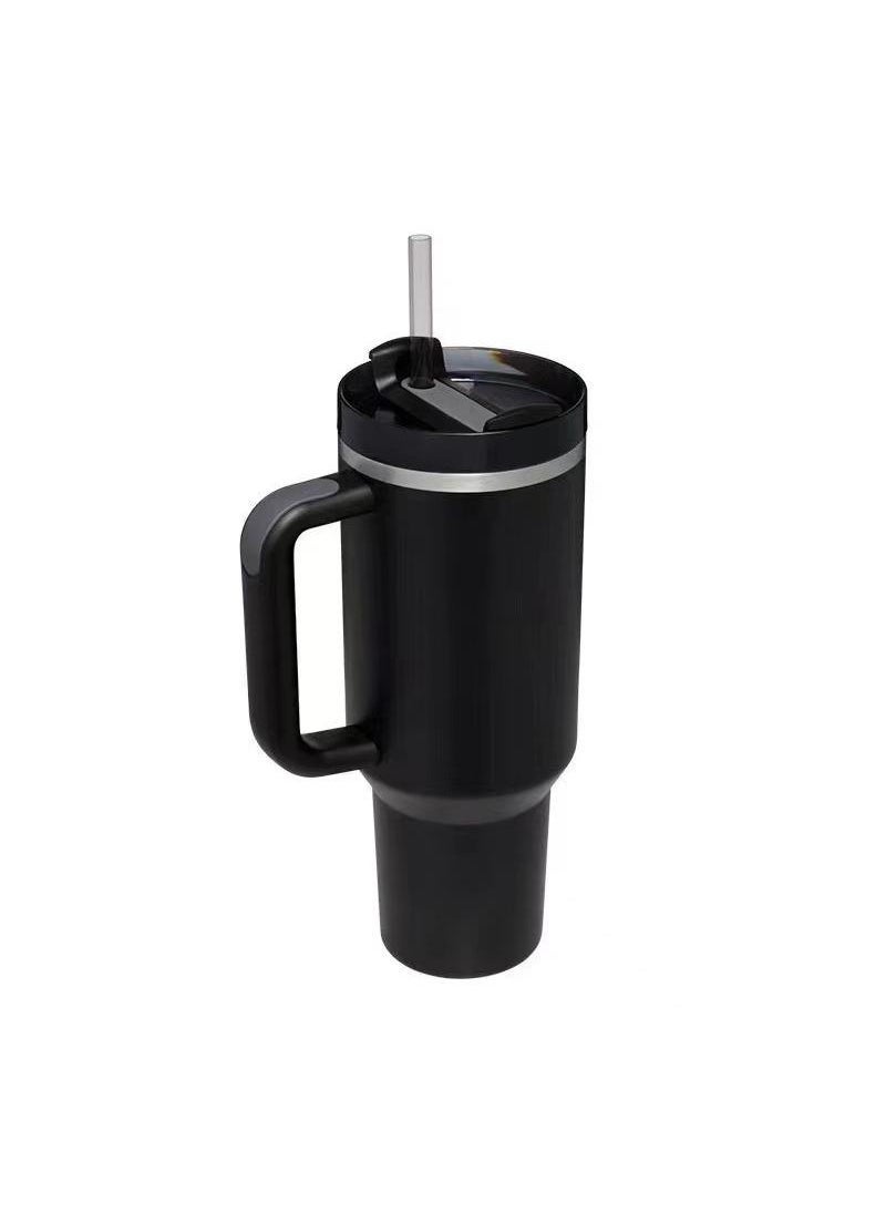 Tumbler 1200ml With Handle and Straw Lid Insulated 40 oz Reusable Stainless Steel Vacuum Insulated Water Bottles Travel Mug Iced Coffee Cup for Hot and Cold Beverages