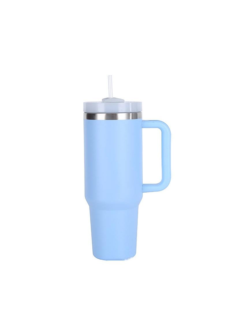 Tumbler 1200ml With Handle and Straw Lid Insulated 40 oz Reusable Stainless Steel Vacuum Insulated Water Bottles Travel Mug Iced Coffee Cup for Hot and Cold Beverages