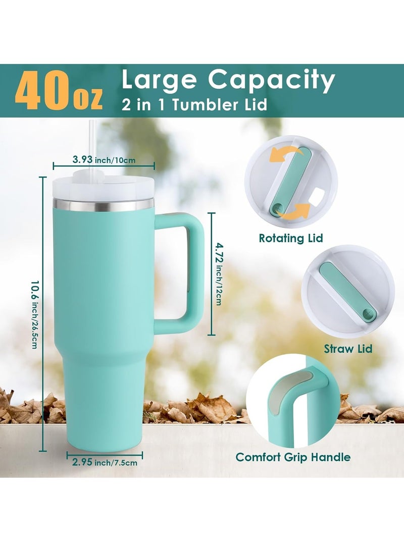 Tumbler 1200ml With Handle and Straw Lid Insulated 40 oz Reusable Stainless Steel Vacuum Insulated Water Bottles Travel Mug Iced Coffee Cup for Hot and Cold Beverages