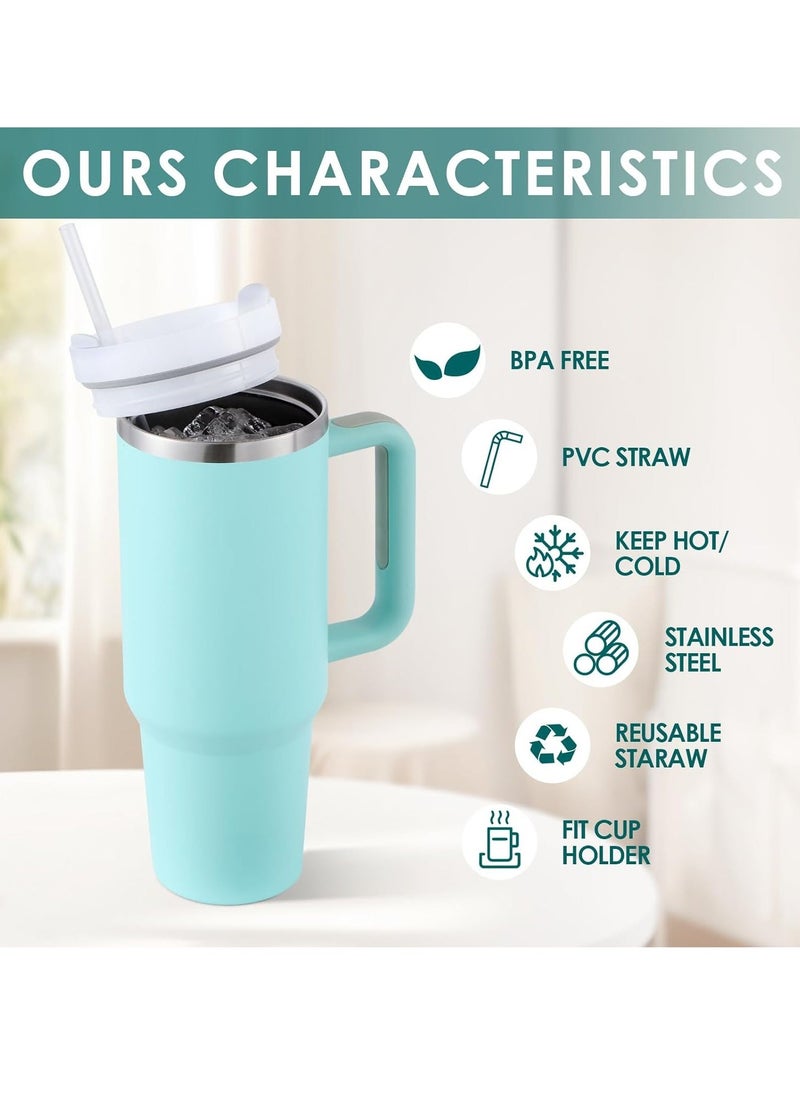 Tumbler 1200ml With Handle and Straw Lid Insulated 40 oz Reusable Stainless Steel Vacuum Insulated Water Bottles Travel Mug Iced Coffee Cup for Hot and Cold Beverages