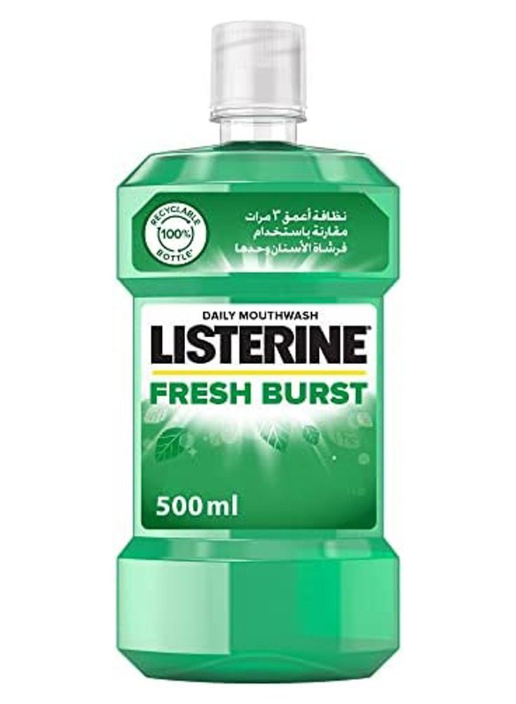 Fresh Burst Daily Mouthwash With Germ Killing Oral Care Formula To Reduce Plaque 500ml (Pack of 3)