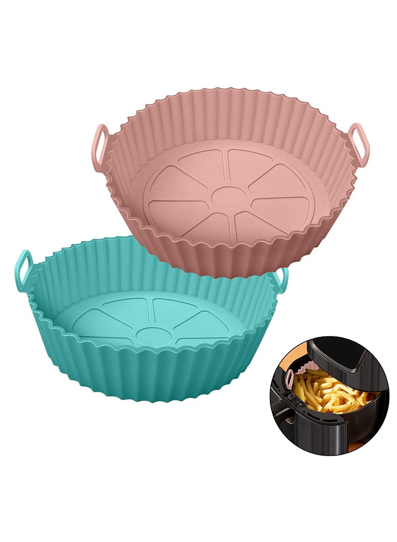 Reusable Silicone Air Fryer Liners 2 Pcs Non-Stick Food Safe Accessories for 3 to 5 Qt Fryers