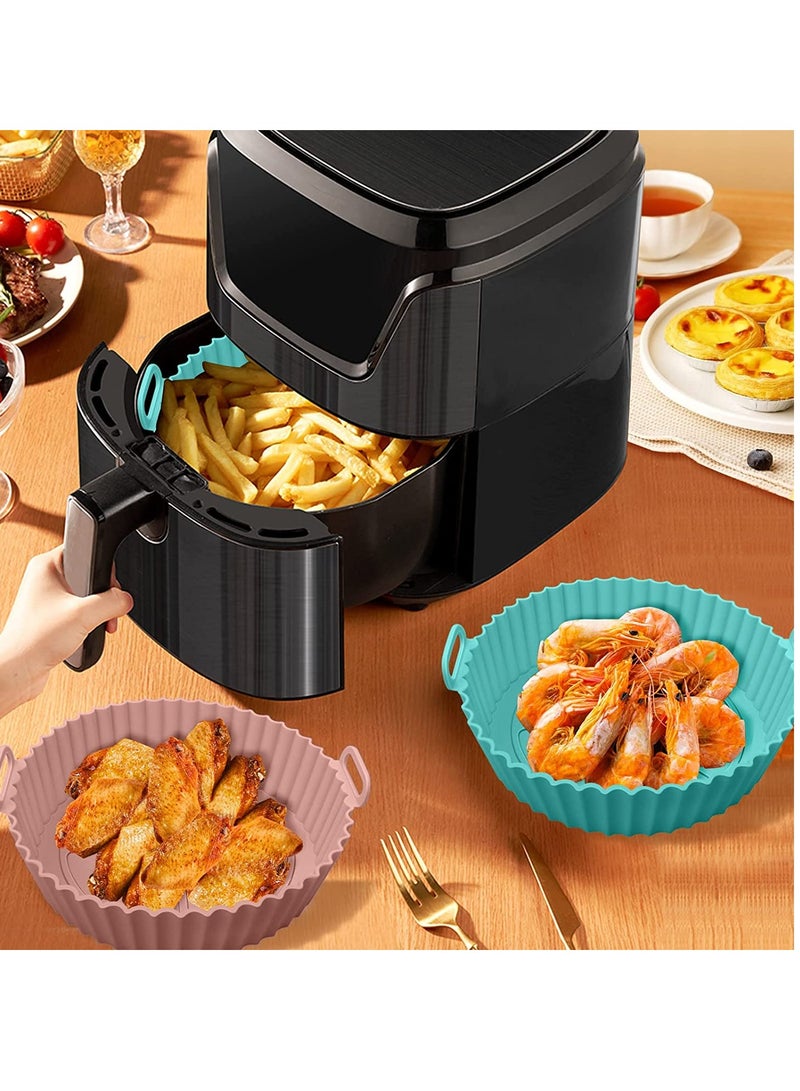 Reusable Silicone Air Fryer Liners 2 Pcs Non-Stick Food Safe Accessories for 3 to 5 Qt Fryers