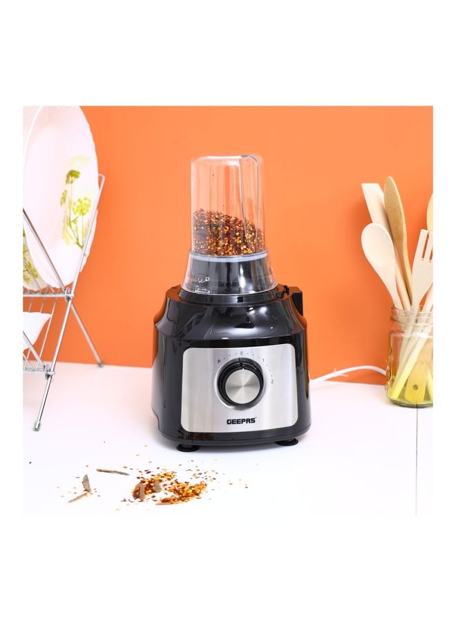 10 In 1 Food Processor Blender Multifunctional Electric Chopper Shredder Grater Slicer And Dough Attachments 1.2 L 800.0 W GSB44074 Black/Silver