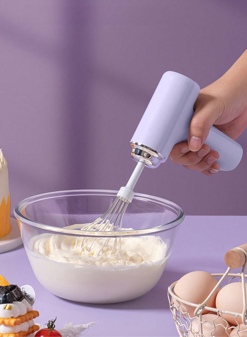 Purple Electric Hand Mixer with 3 Adjustable Speeds, Egg Beater for Baking & Cooking - Includes Dough Hooks & Whisk - Perfect for Cakes, Bread, and Pastries - Lightweight & Easy to Use